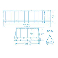 Basen do ogrodu stelażowy 610x366x122 Power Steel Bestway 56719