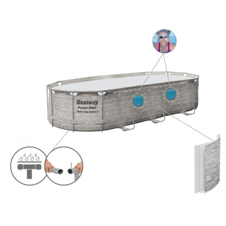 Basen stelażowy 549x274x122 Power Steel Bestway 56716 NEW