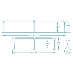 Basen prostokątny Steel Pro 221x150x43 Bestway 56401