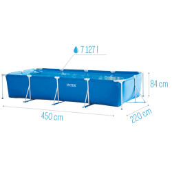 Basen ogrodowy Rectangular Frame 450x220x84 Intex zestaw 14w1 28273