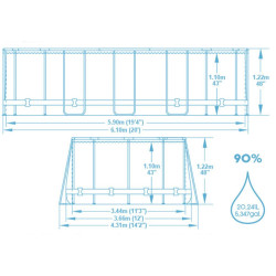 Basen 610x366x122 zestaw 18w1 Power Steel Bestway 5611R