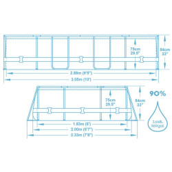 Basen Power Steel 305x200x84 zestaw 12w1 Bestway 5614A