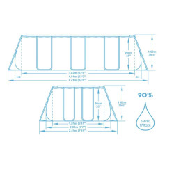 Basen do ogrodu Power Steel 404x201x100 zestaw 15w1 Bestway 56441