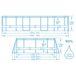 Basen ogrodowy zestaw 19w1 427x250x100 Power Steel Bestway 56714