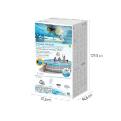 Basen PRISM FRAME CLEARVIEW 488x122 zestaw 19w1 Intex 26730