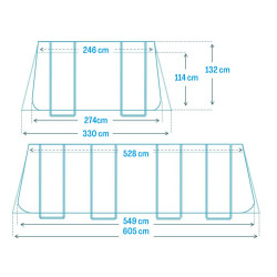 Basen Ultra Rectangular Frame 549x274x132 zestaw 18w1 Intex 26356