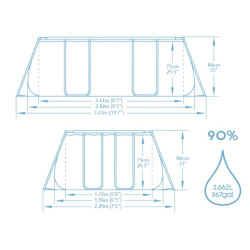 Basen stelażowy 282x196x84 Power Steel Bestway 56629