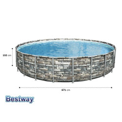 Basen stelażowy 671x132 zestaw 19w1 Steel Pro Max Bestway 56889