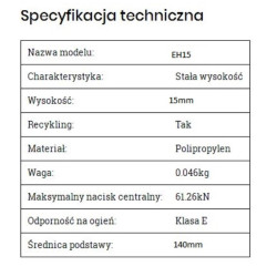 Podkładki, Podstawki pod Płyty Chodnikowe, Tarasowe h: 15mm TVEH15
