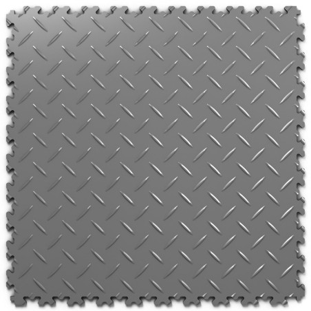 Płytka Modułowa PVC - FORTELOCK GRAPHITE Blacha Ryflowana INDUSTRY |  7mm