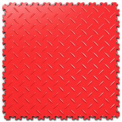 Podłogi Modułowe PVC - FORTELOCK ROSSO RED Blacha Ryflowana INDUSTRY |  7mm