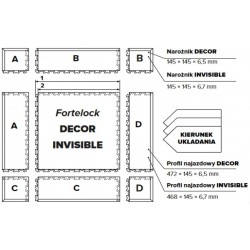 Narożnik FORTELOCK Invisible GREY Wersja C
