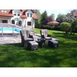Fotele wypoczynkowe ogrodowe na taras z podnóżkami APOLLO