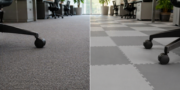 Podłoga w biurze, która zarabia na siebie. Dlaczego płytki PVC to koniec problemów z remontem?